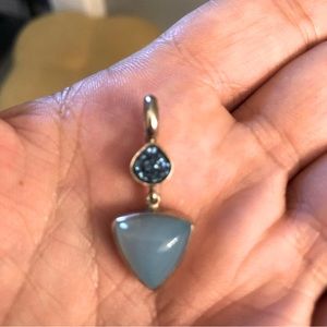 Sanjay 925 Sterling Silver pendant with Chalcedony and Druzy stone
